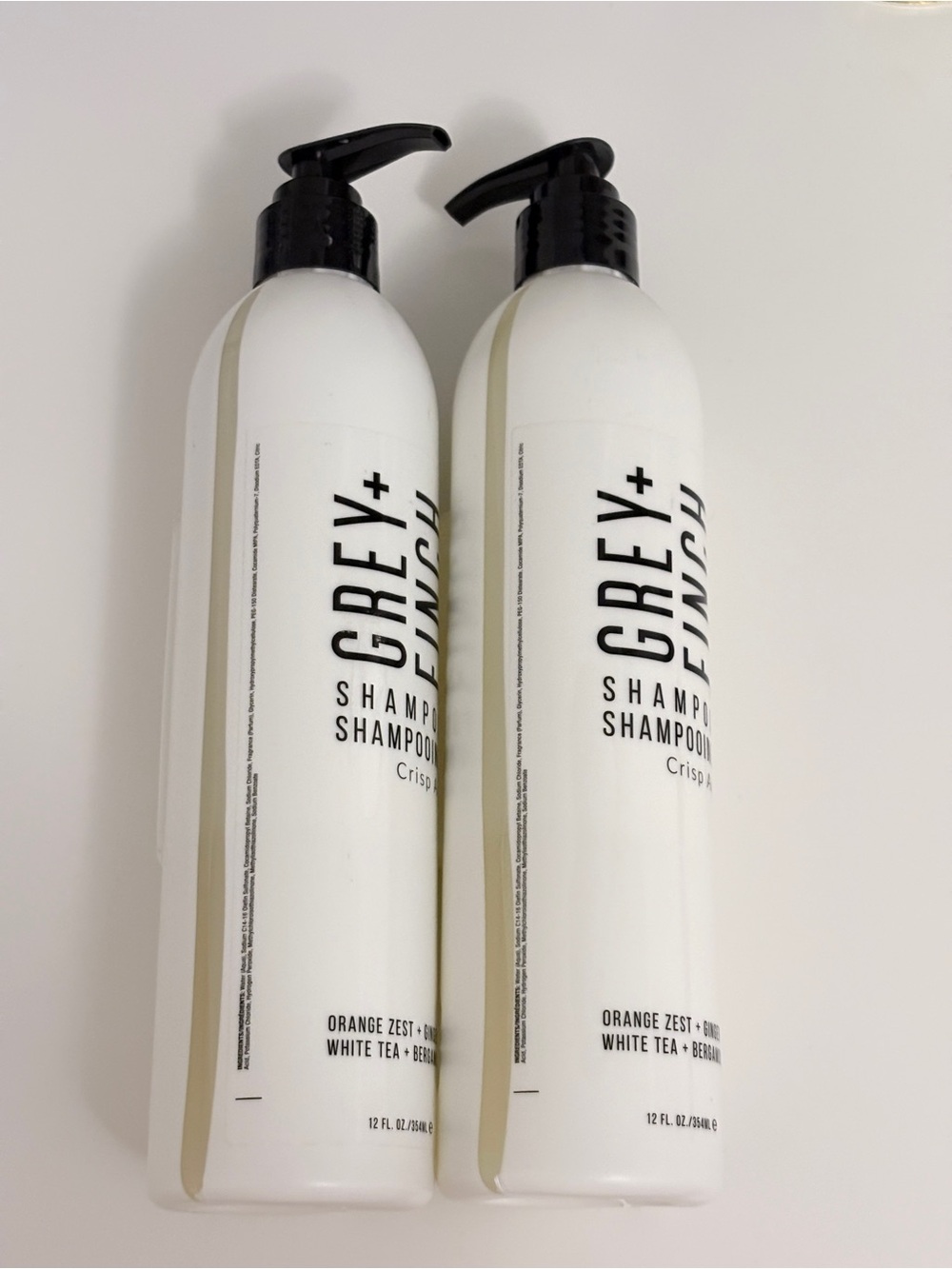 2 PACK Grey + Finch Crisp Air Shampoo 12oz Pump Bottles